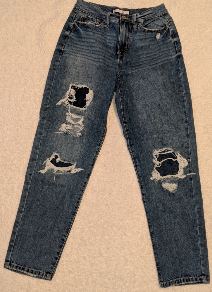 SO distressed curvy mom jeans - high rise / high waisted - size 3 or 26 - baggy